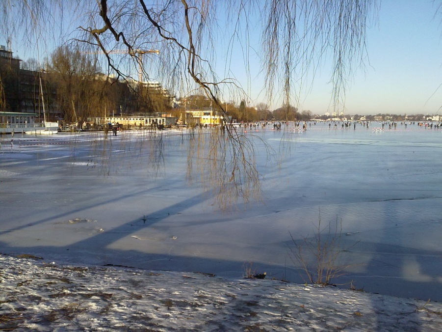 Outer Alster lake in winter