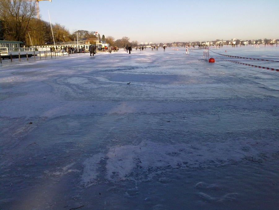 Outer Alster lake in winter 2